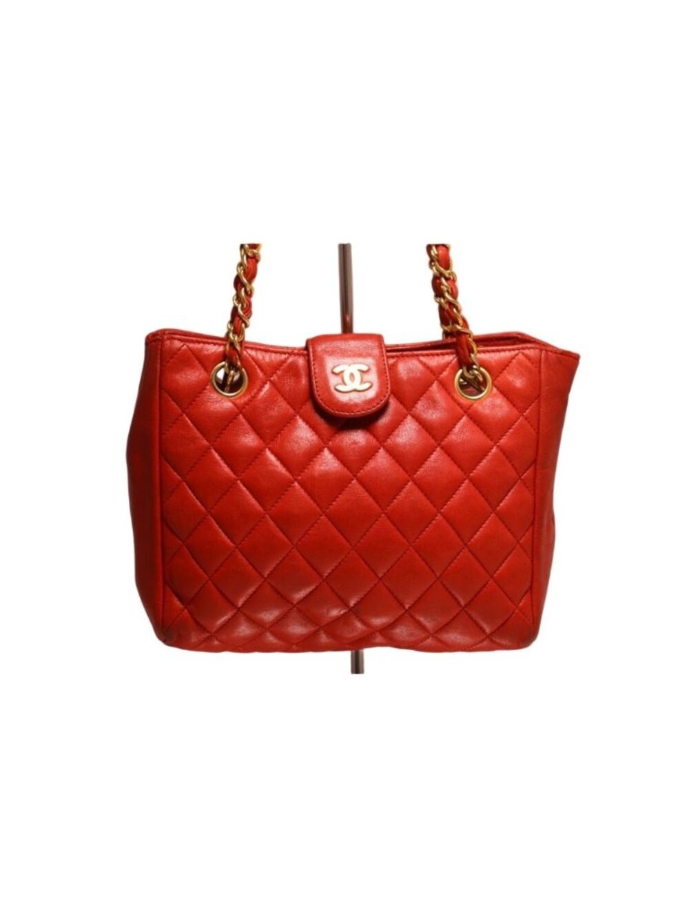 Chanel Quilted Lambskin Chain Tote Bag